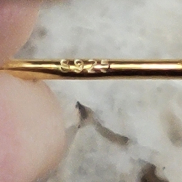 NWOT Sterling Silver Gold Plated and Rhinstone Cross Earrings - Picture 3 of 3